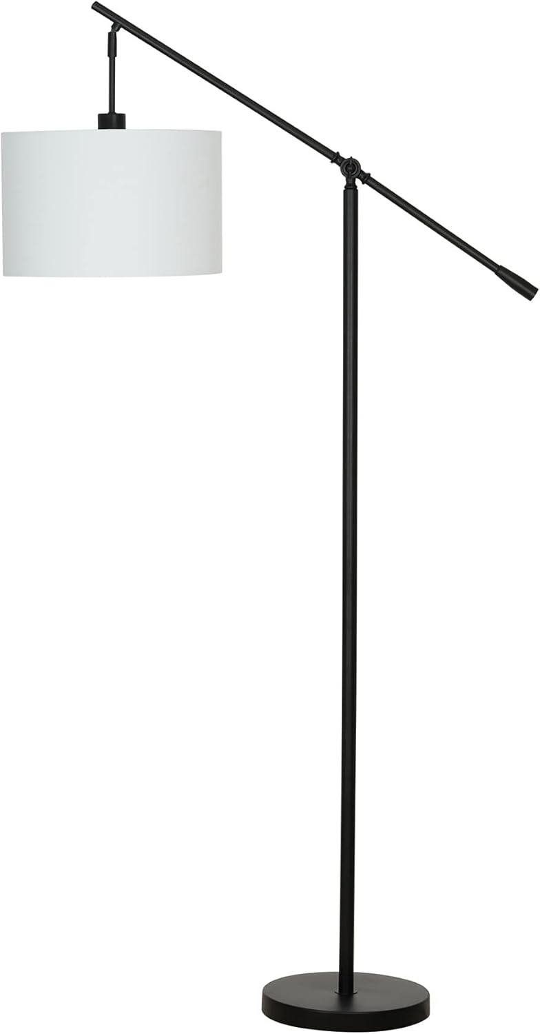 Modern Over The Sofa Counterbalance Floor Lamp with Diffuser, Semi-Gloss Black U55374