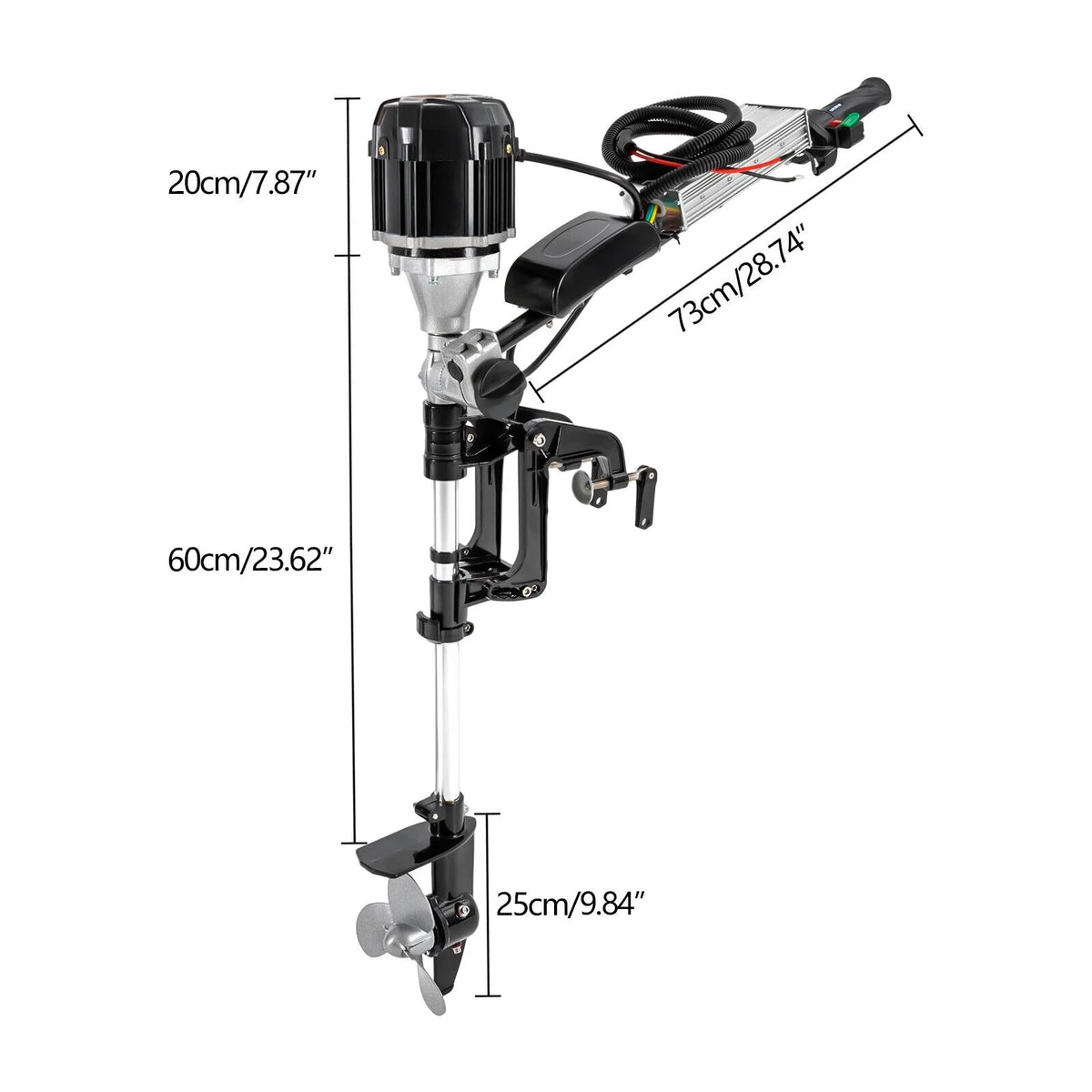 1000W 48V Electric Outboard Motor Brushless Trolling Motor with Adjustable Bracket D227