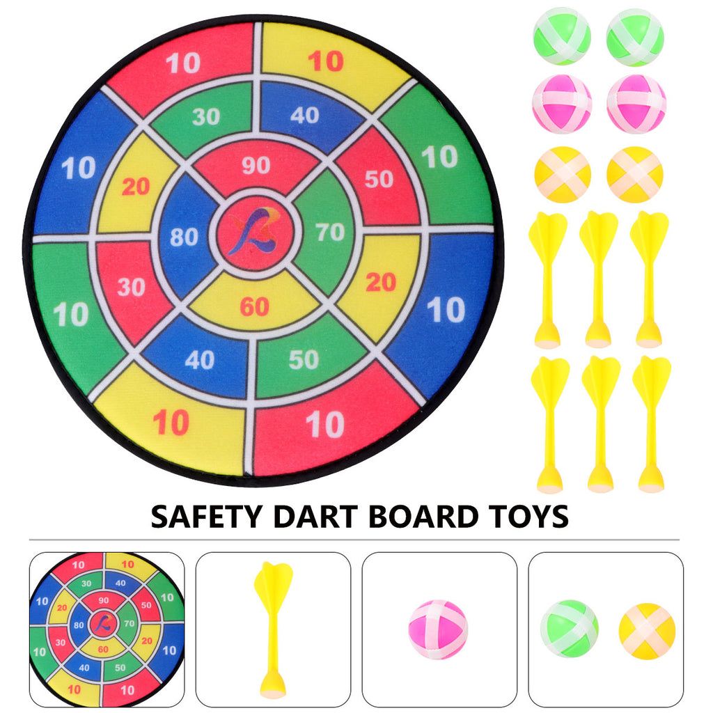 Safety Dart Board Toys Sticky Ball Shooting Toy Party Game Supplies (30cm, 6pcs Sticky Ball and 6pcs Darts) O211294