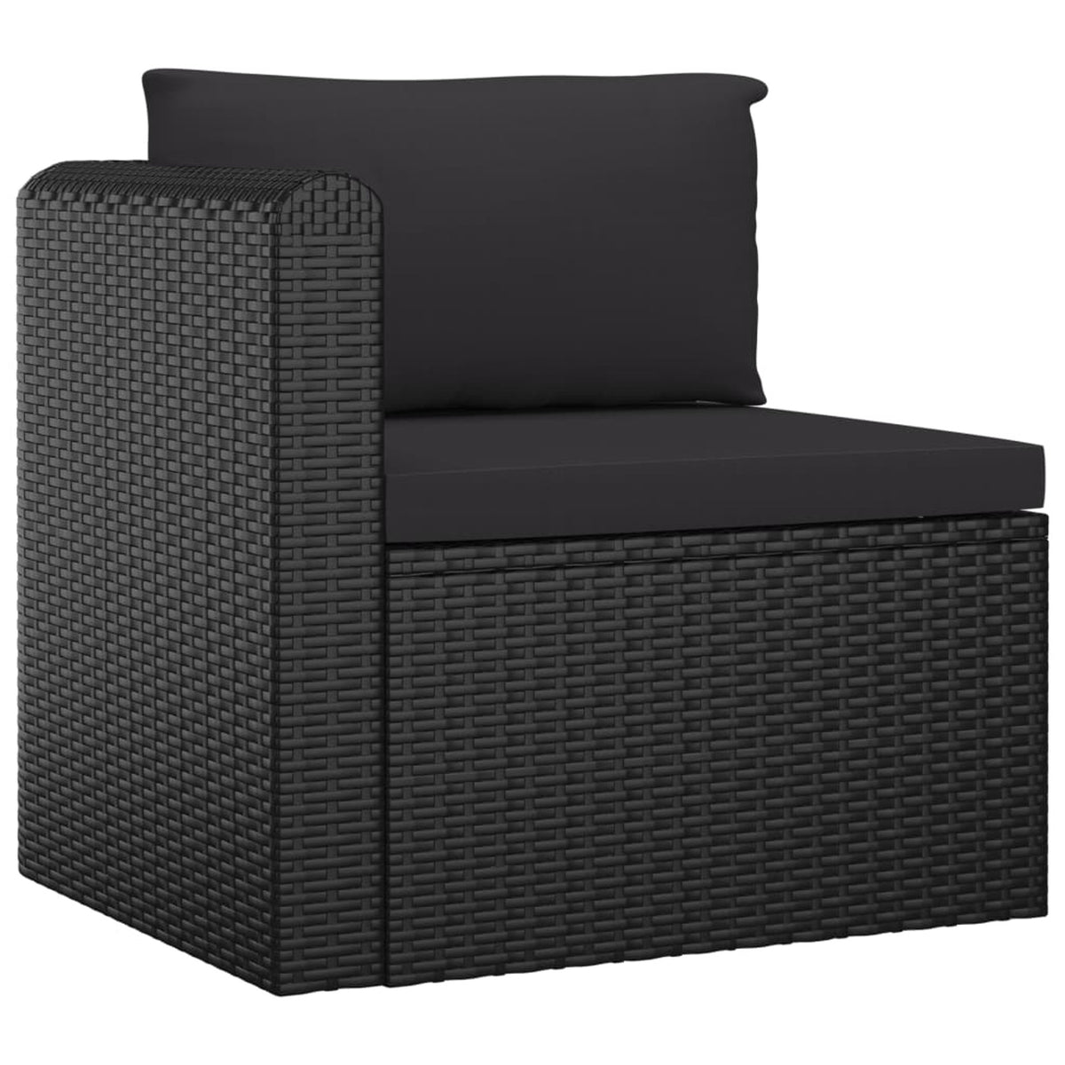 Black Poly Rattan Patio Sofa Set with Cushions U729487