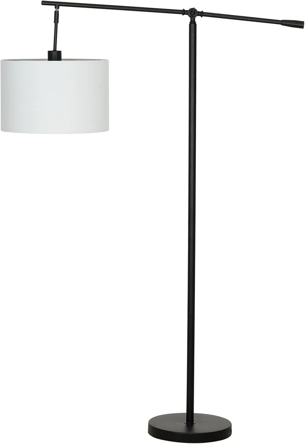 Modern Over The Sofa Counterbalance Floor Lamp with Diffuser, Semi-Gloss Black U55374