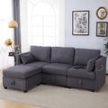 Dark Gray L-Shaped Sectional Sofa with Chaise H801