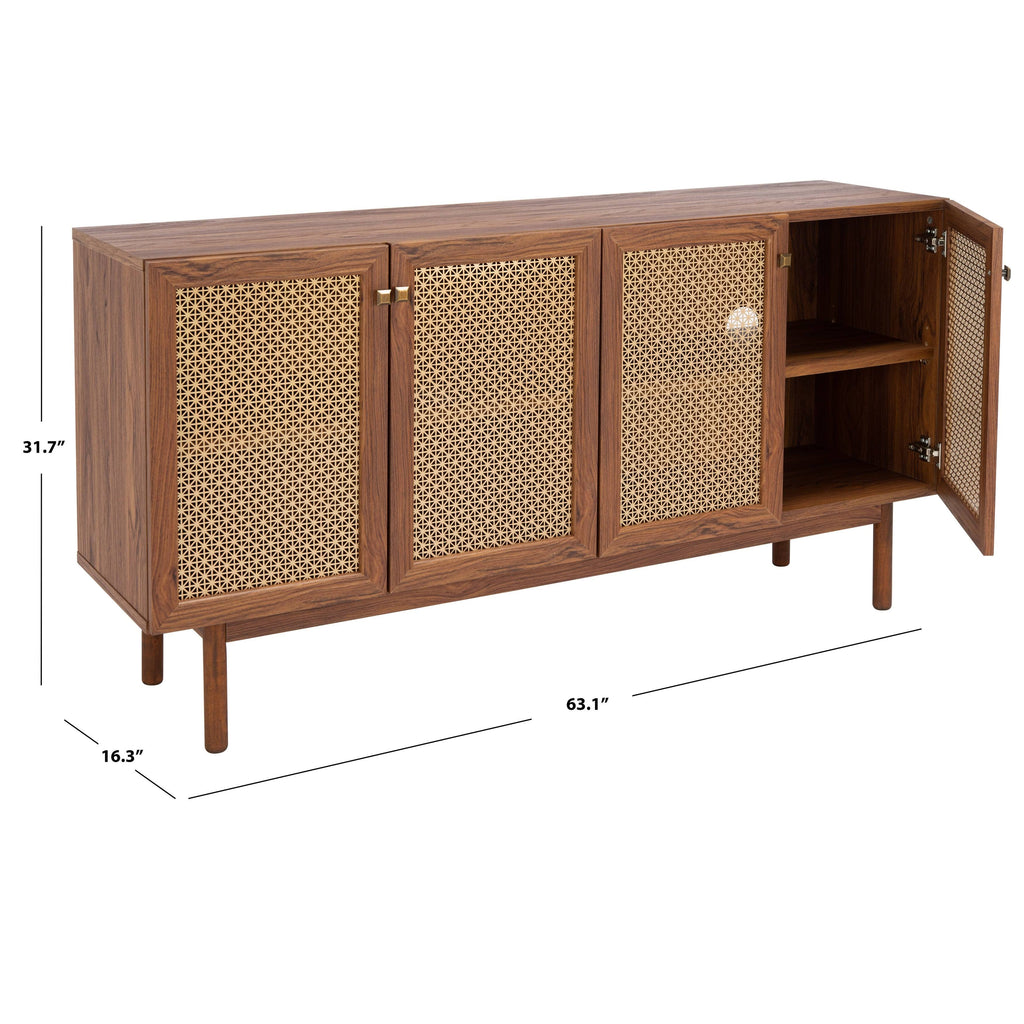 4 Door 2 Shelf Media Stand White Q13015