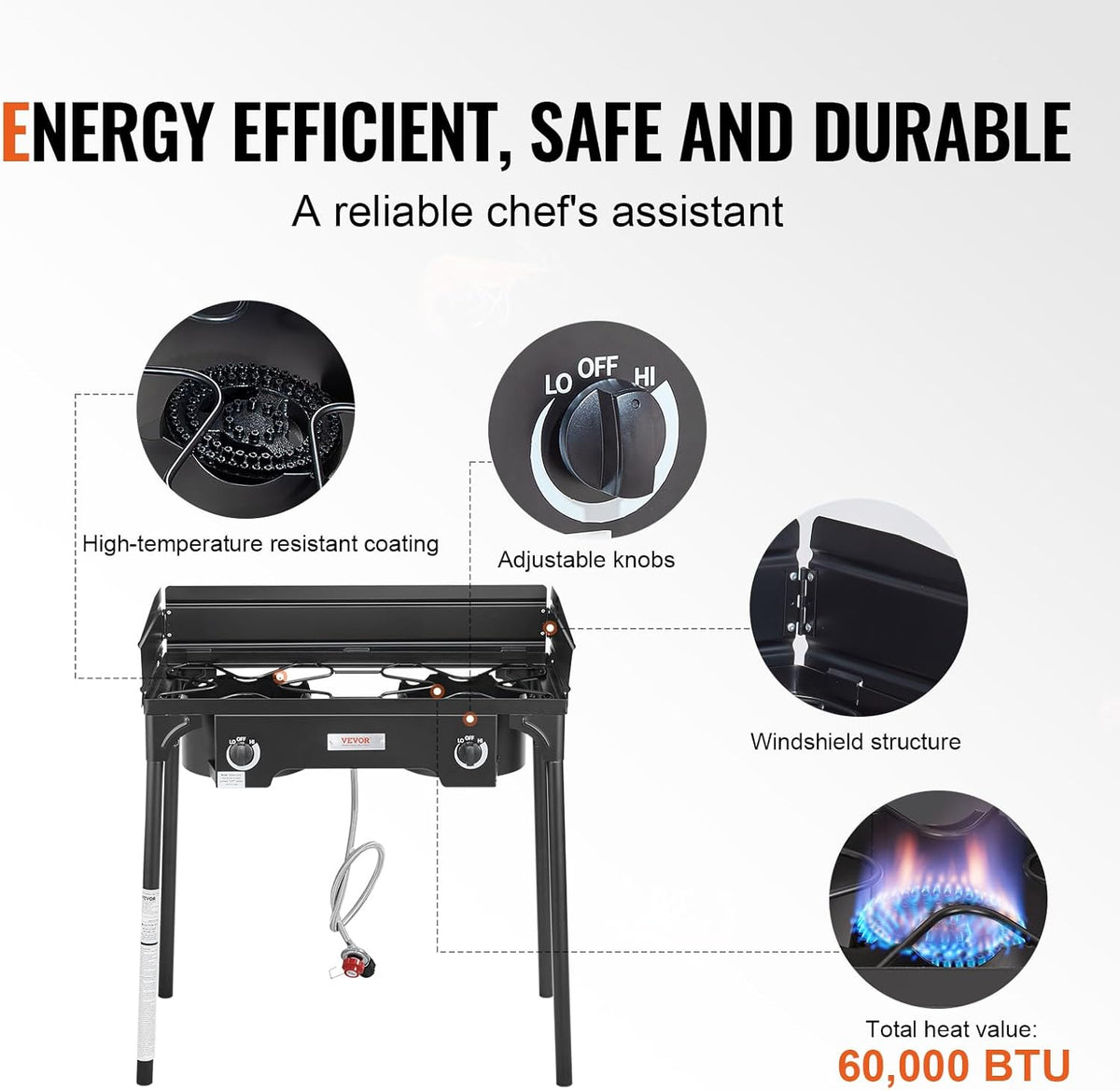 2 Burner Propane Stove with Windscreen I318188