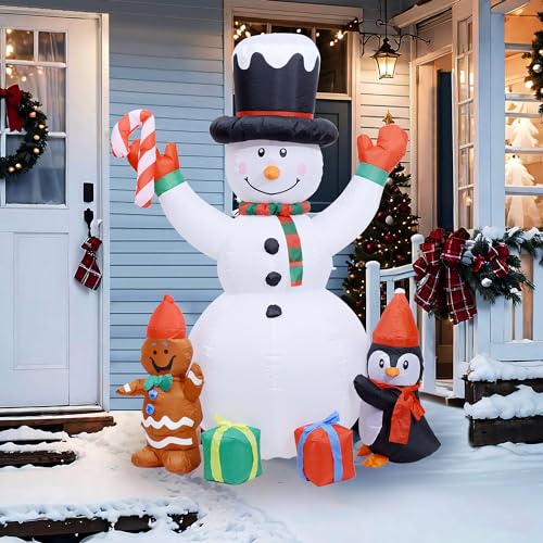 Inflatable Snowman Christmas Yard Decoration 6ft LED Lights A605103