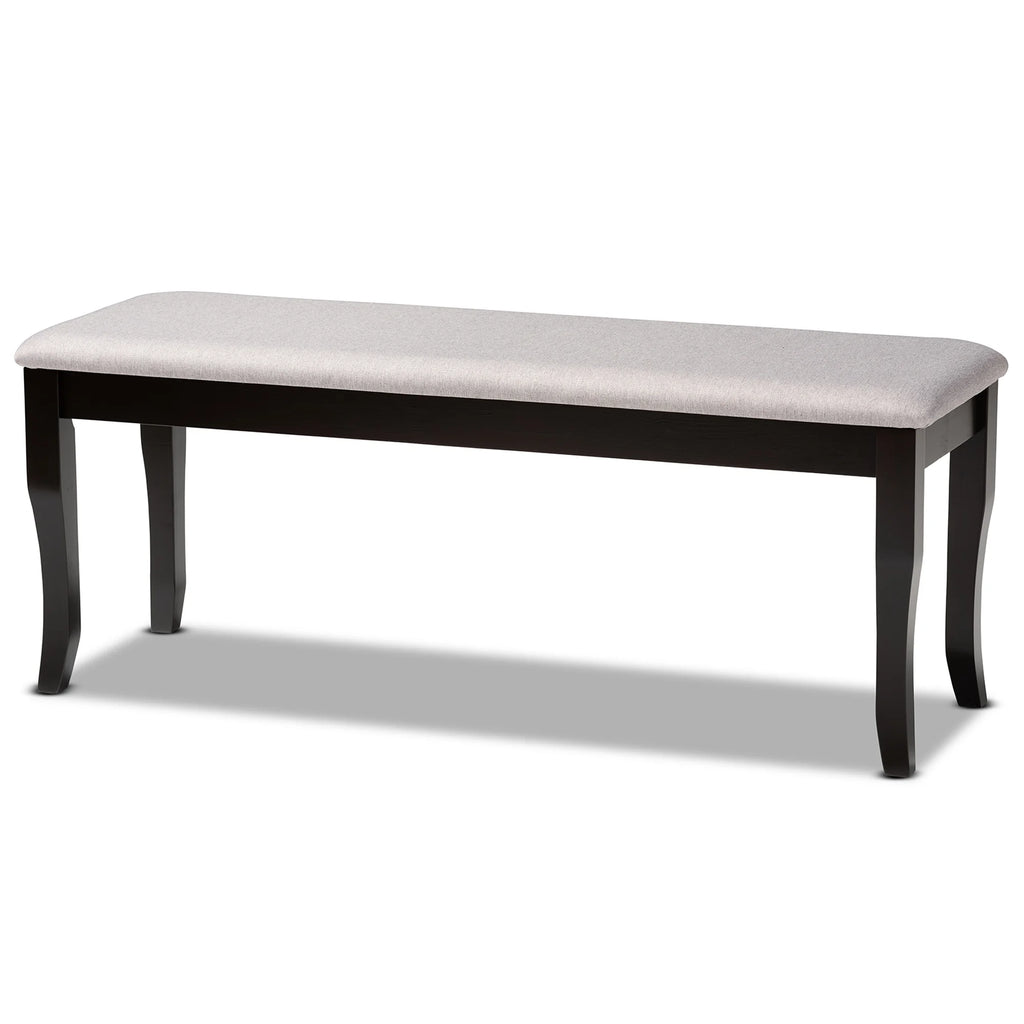 Grey Fabric Upholstered Wood Dining Bench D2526
