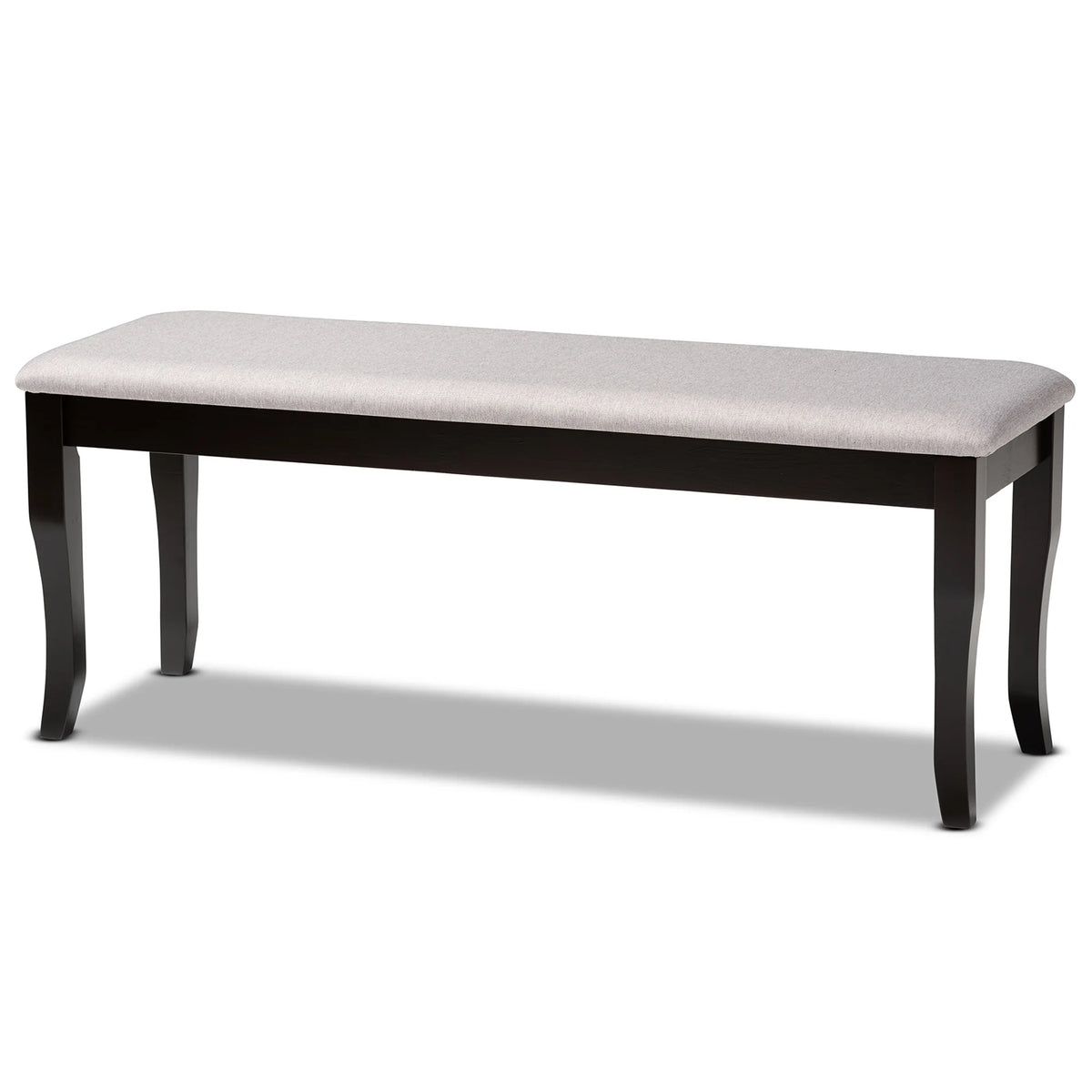 Grey Fabric Upholstered Wood Dining Bench D2526