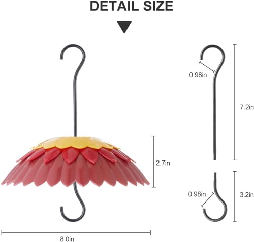 Red Hanging 8 inch Bird Feeder Dome Cover H592