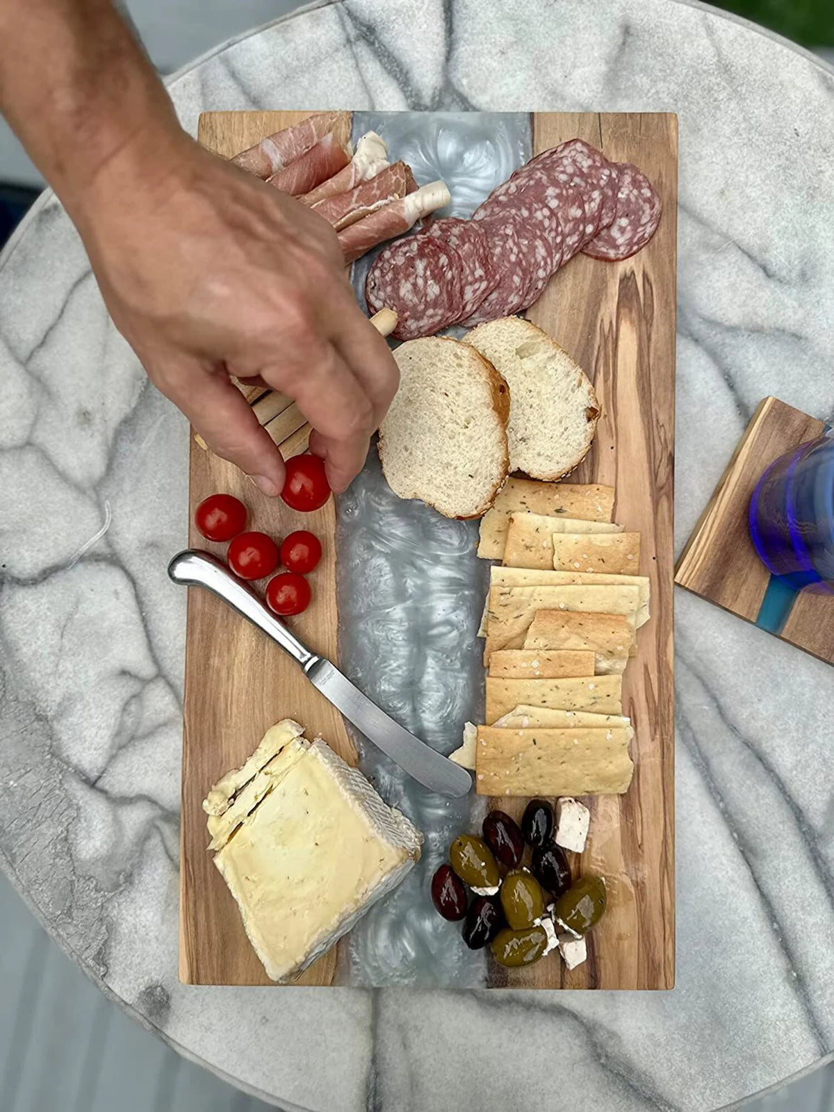 Olive Wood Resin Charcuterie Board P541326