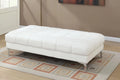 White Bonded Leather Cocktail Ottoman G887834