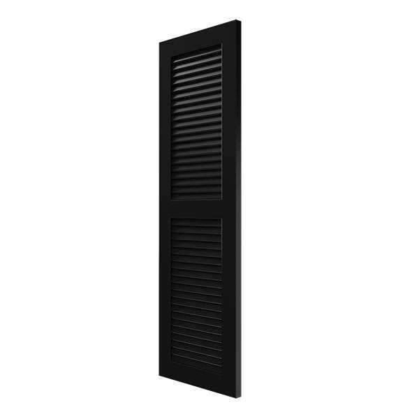 Black Exterior Composite Louvered Shutters, Per Pair L64258