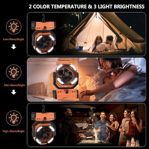 Camping Fan with LED Lantern T5539