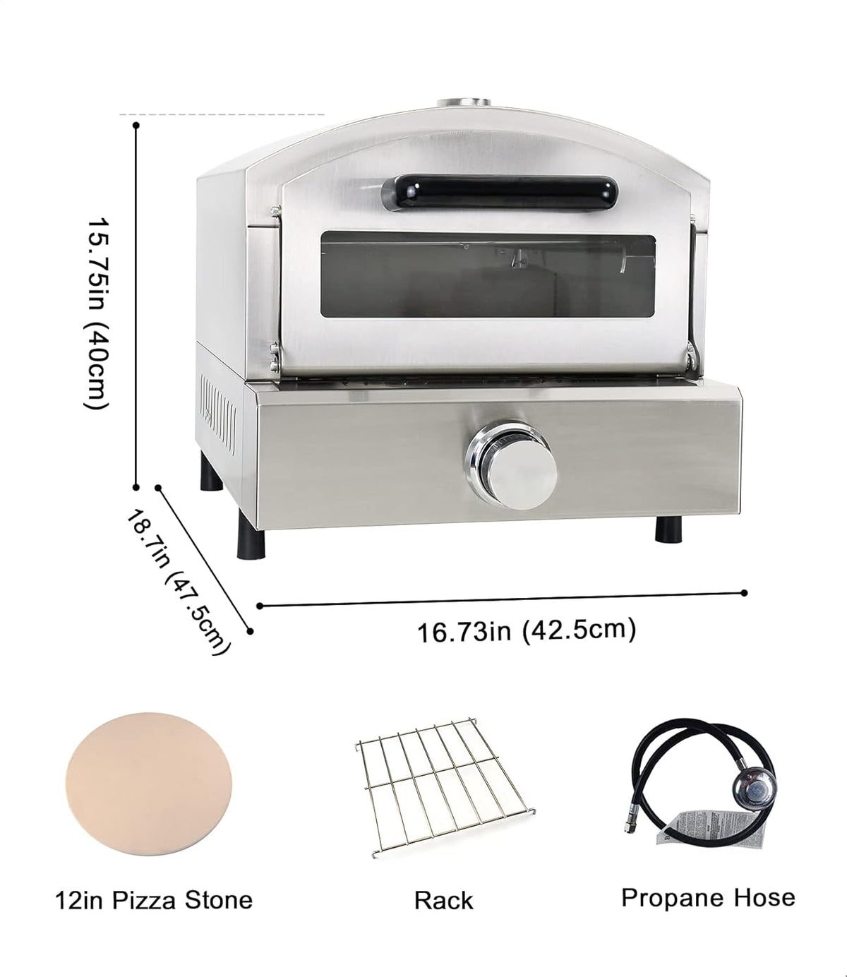 Portable Propane Outdoor Pizza Oven with 14in Pizza Stone M971631