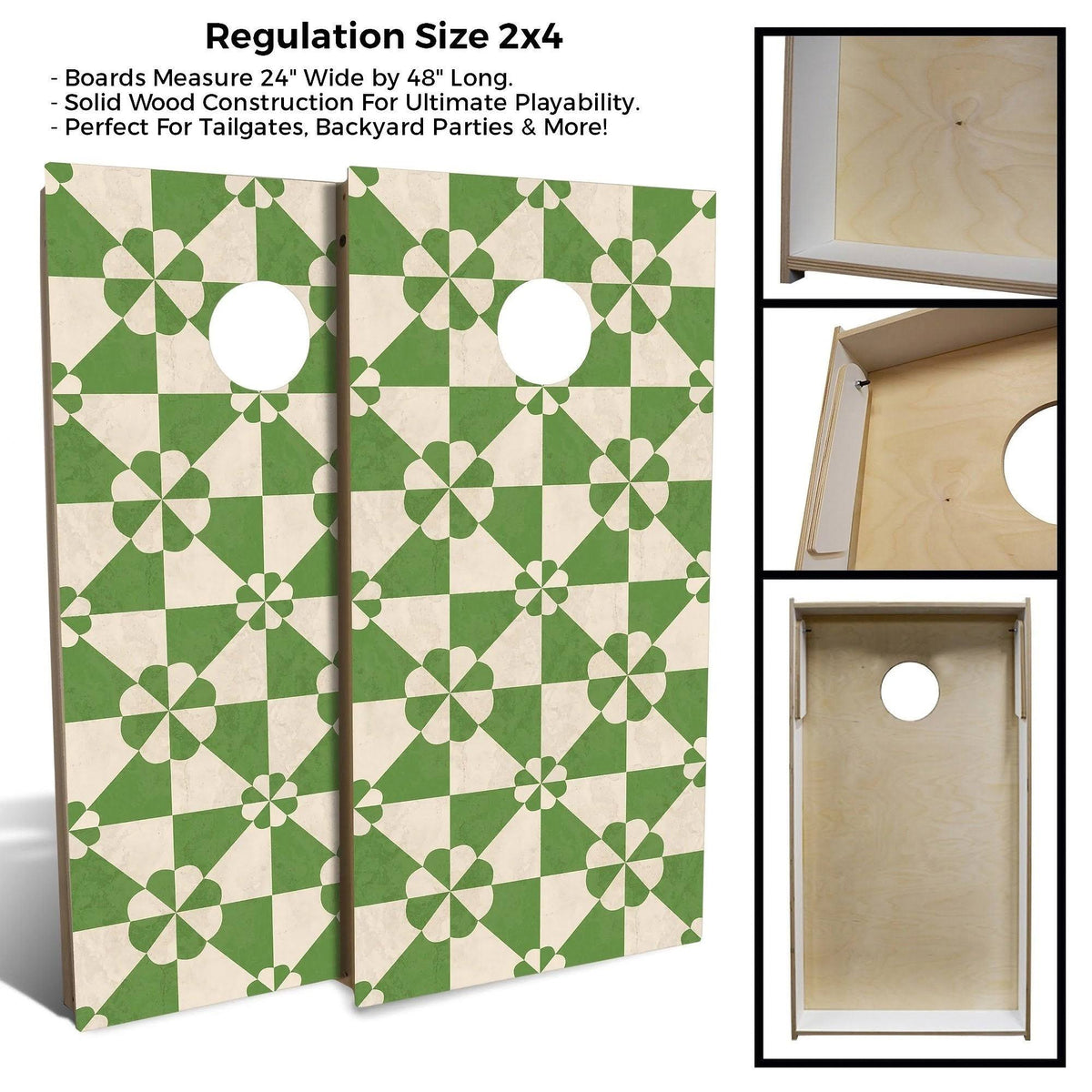 Green Tile Cornhole Set with Carrying Case N712