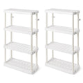 White 4 Shelf Adjustable Height Storage Unit (2 Pack) S763
