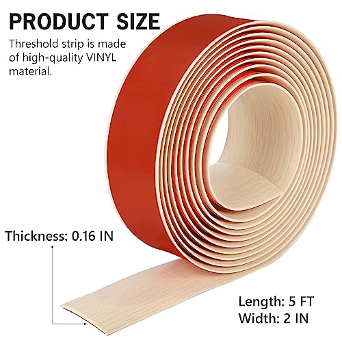 16.4Ft Self Adhesive Vinyl Floor Transition Strip Light Brown O318751