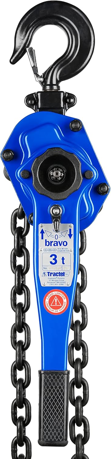 Lever Chain Hoist, 3/4 Ton Capacity, 10 ft Lift K37168