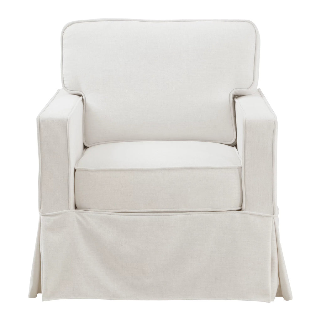 Ivory Fabric Upholstered Armchair W51605