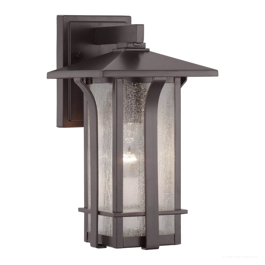 13''H x 7''W Olde Bronze Glass Outdoor Wall Sconce V287116