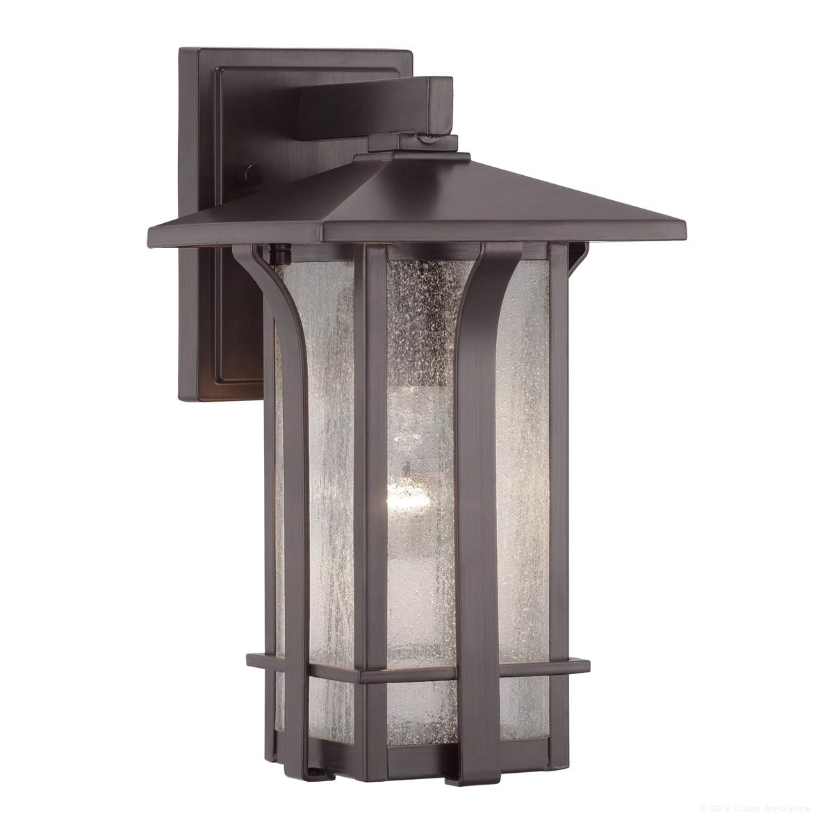 13''H x 7''W Olde Bronze Glass Outdoor Wall Sconce V287116