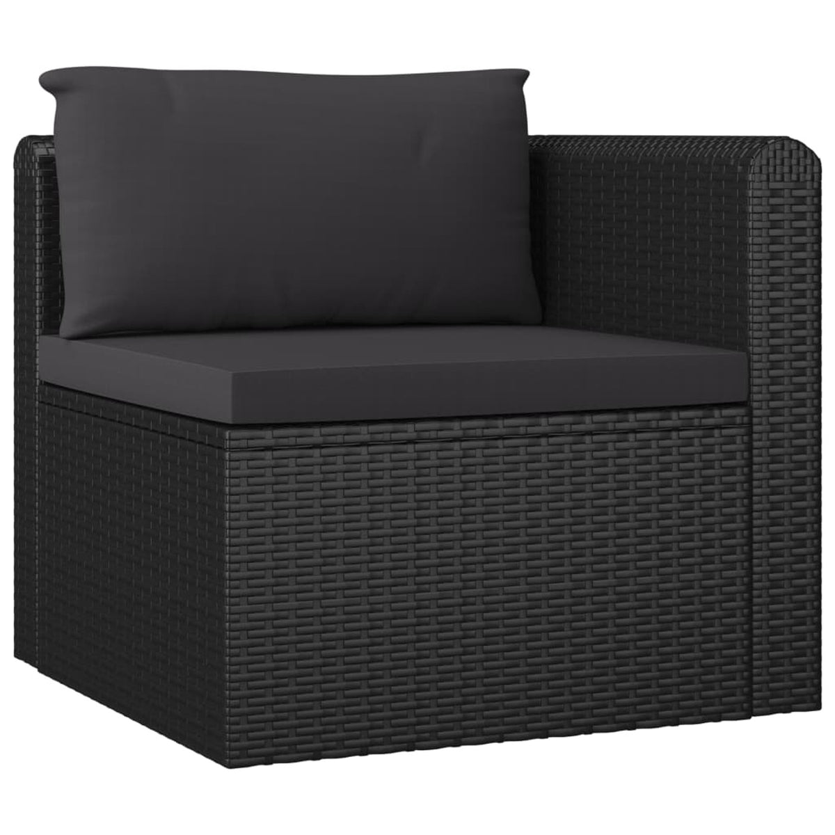 Black Poly Rattan Patio Sofa Set with Cushions U729487