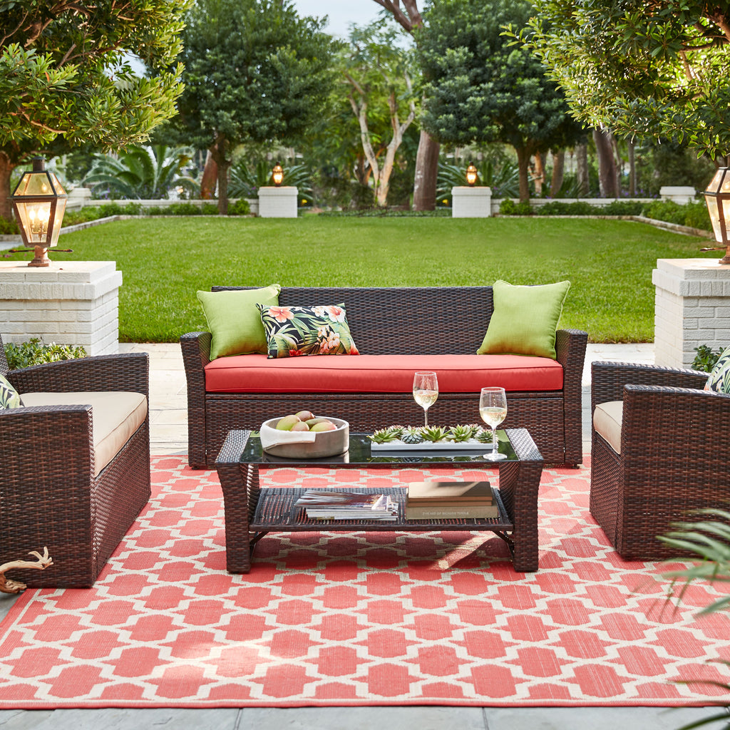 Brown Geranium Loveseat K69932