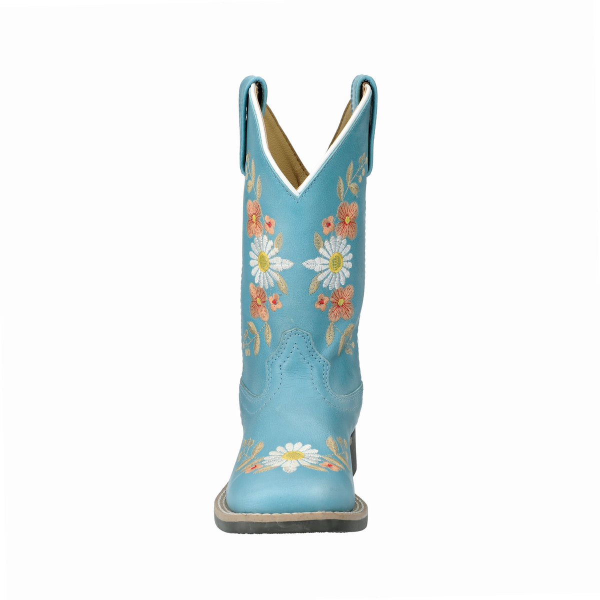 Turquoise Leather Western Boot with Embroidery O340963