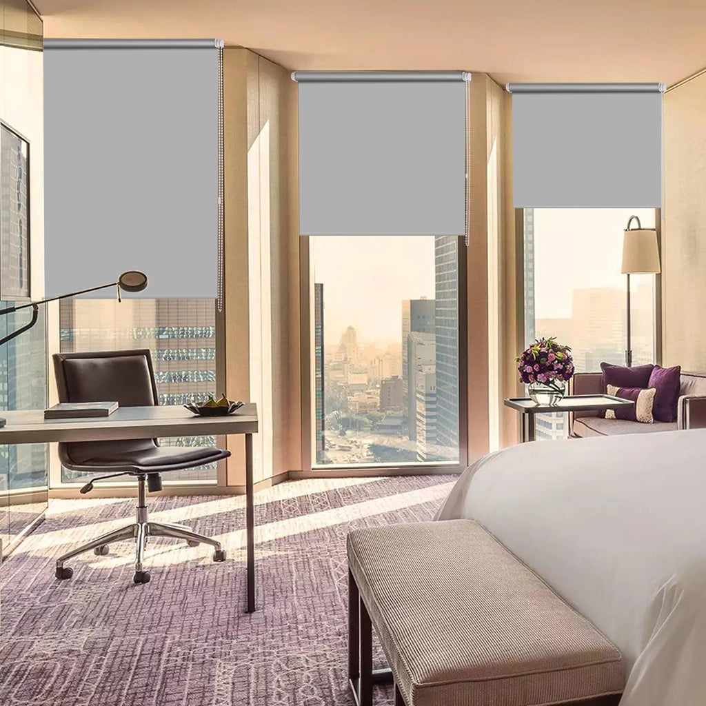 100% Blackout Waterproof Fabric Window Roller Shades H62210