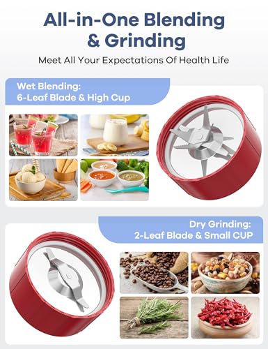 900W 15-Piece Personal Blender and Grinder Combo with 4 BPA-Free Portable Cup V220