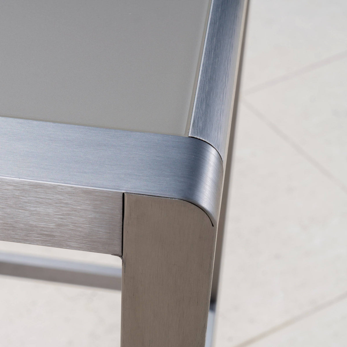 Square Aluminum Bar Table with Glass Top S68537