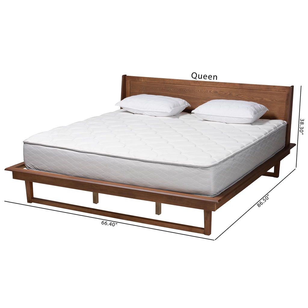 King Size Ash Walnut Finished Wood Platform Bed F1243