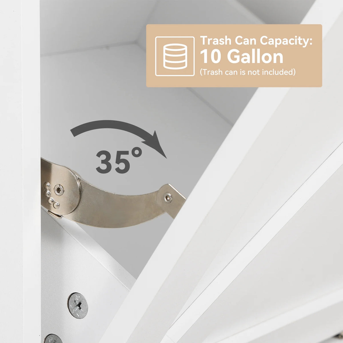 White Tilt Out Trash Can Cabinet T206613
