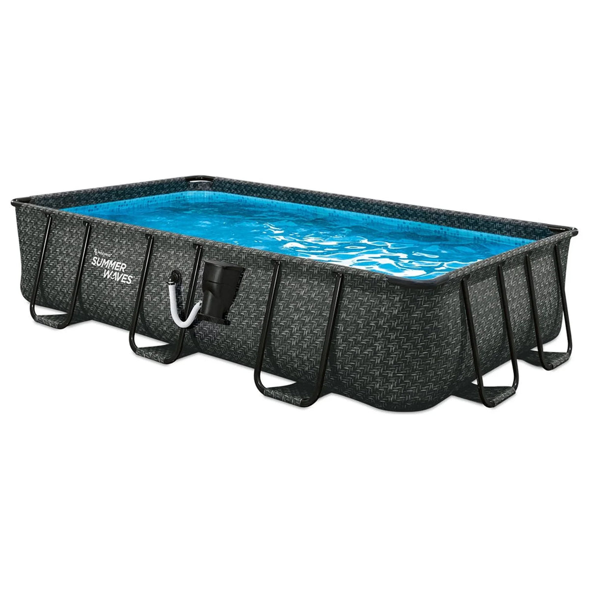 14 Foot Dark Elite Frame Rectangular Swimming Pool C833