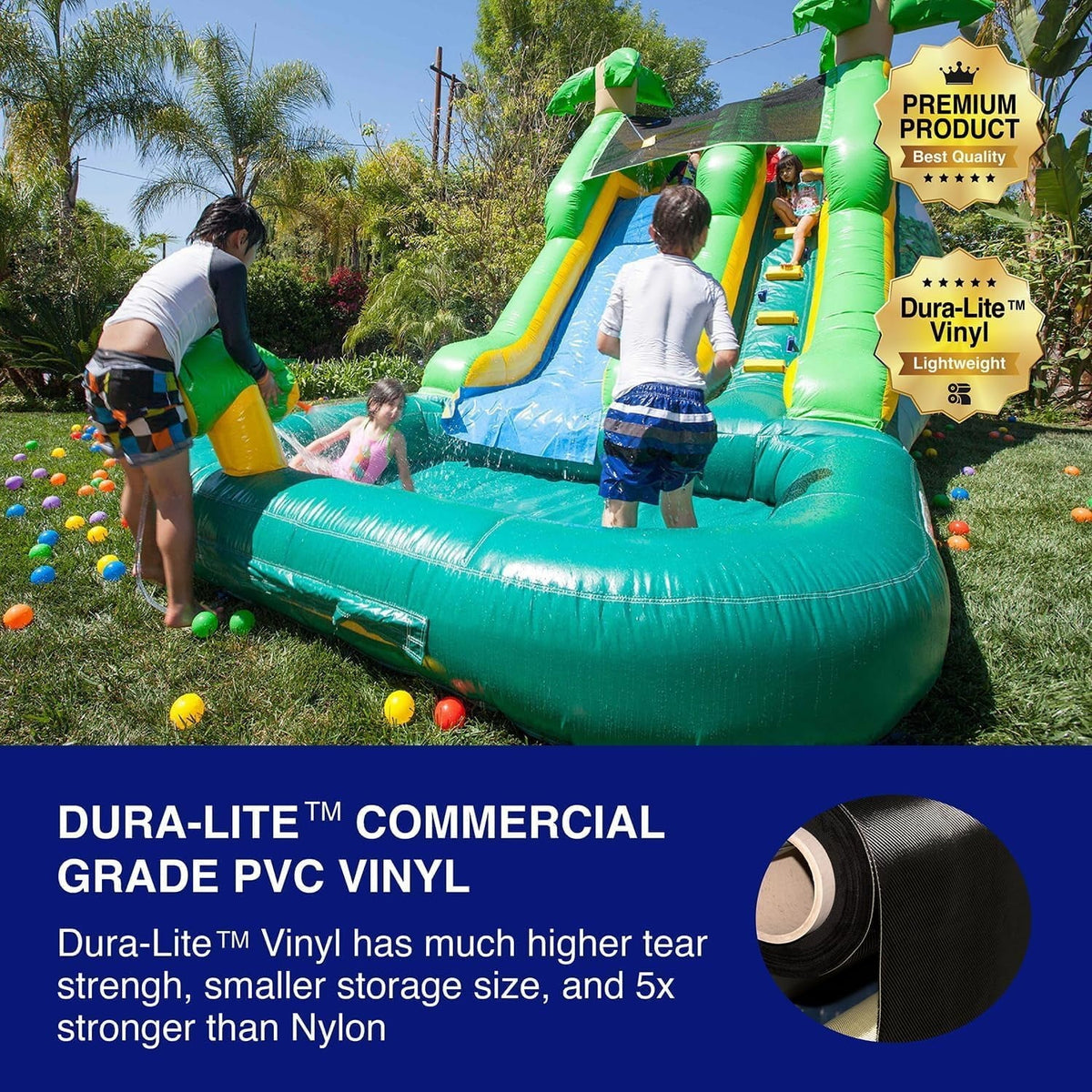 Inflatable Water Slide with Splash Pool J823111