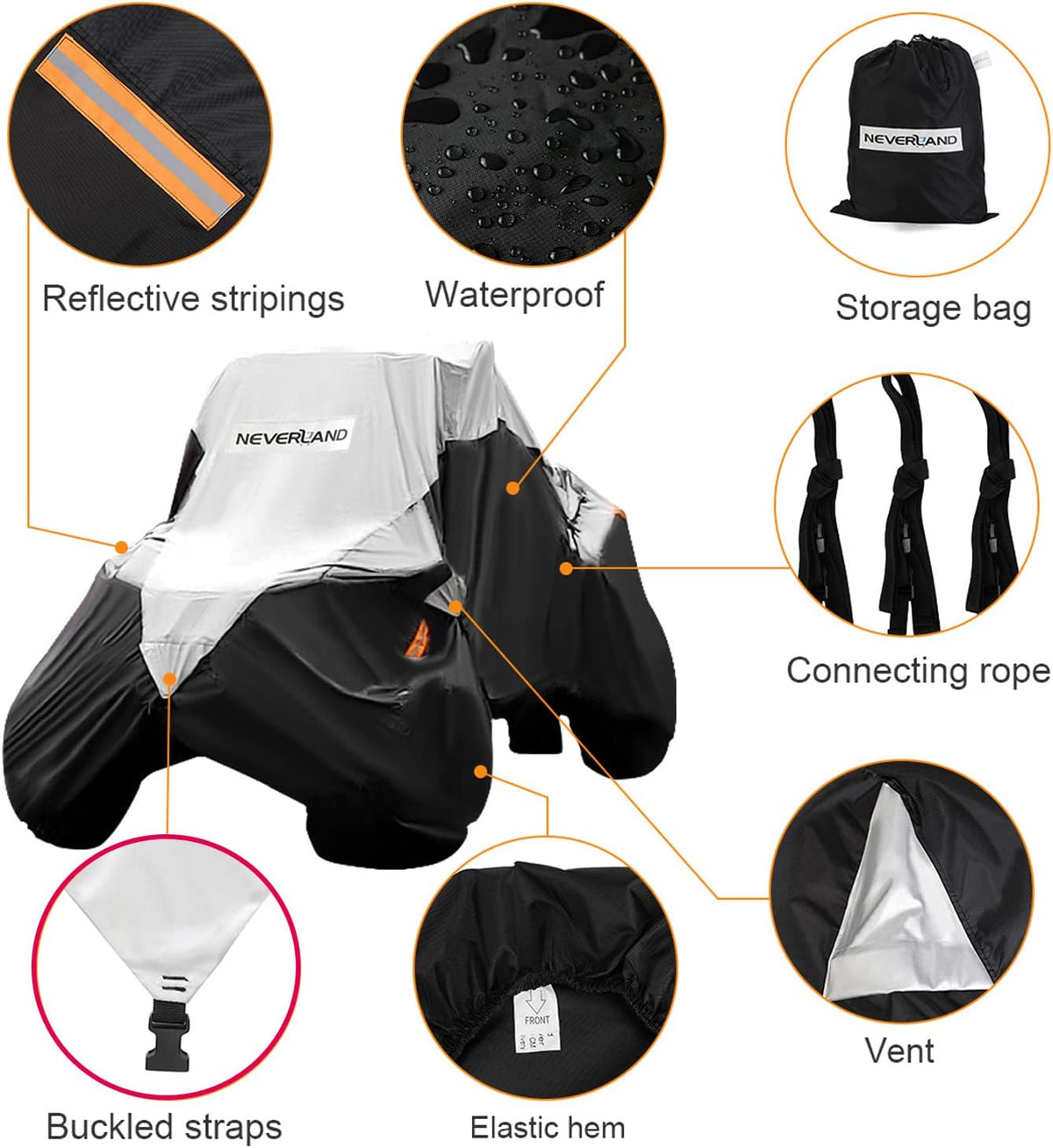 UTV Cover Waterproof 420D Heavy Duty Pack of 2 M266915