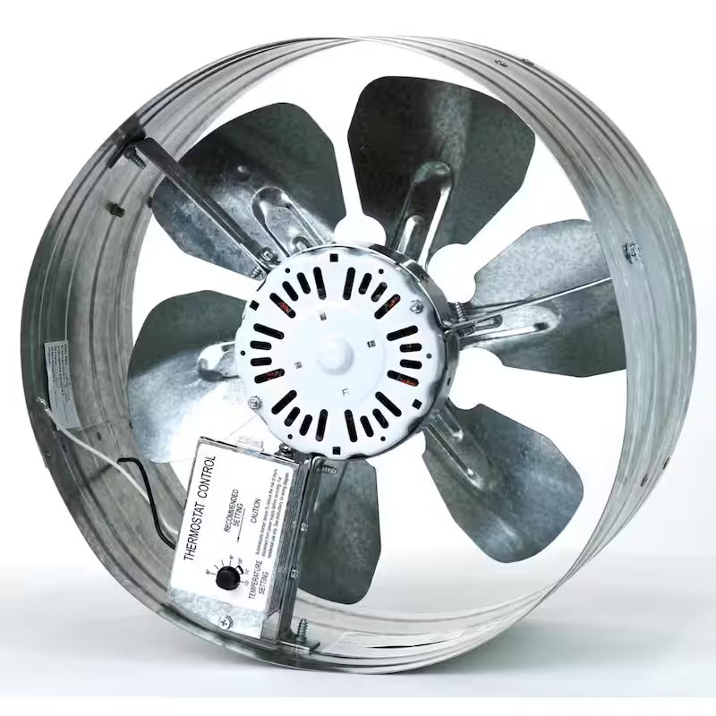 14 in. Gable Mount Attic Ventilator Fan with Adjustable Thermostat G34085