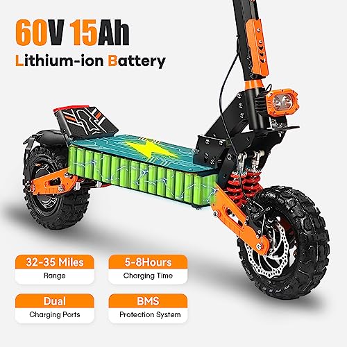 60V 15/30Ah Battery 11" Off-Road Tire Electric Scooter E75604