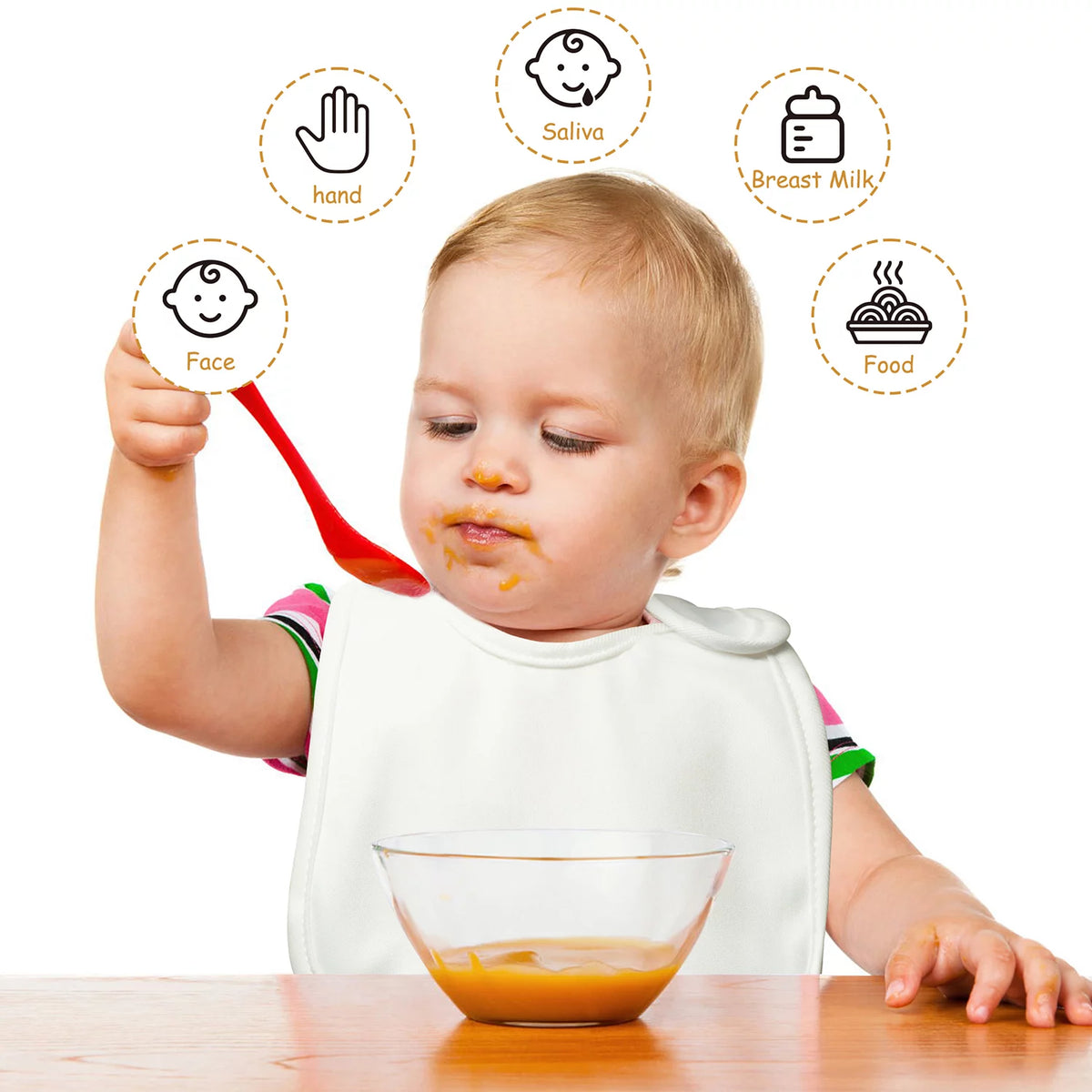 10 Pcs White Cotton Waterproof Baby Bibs O4969