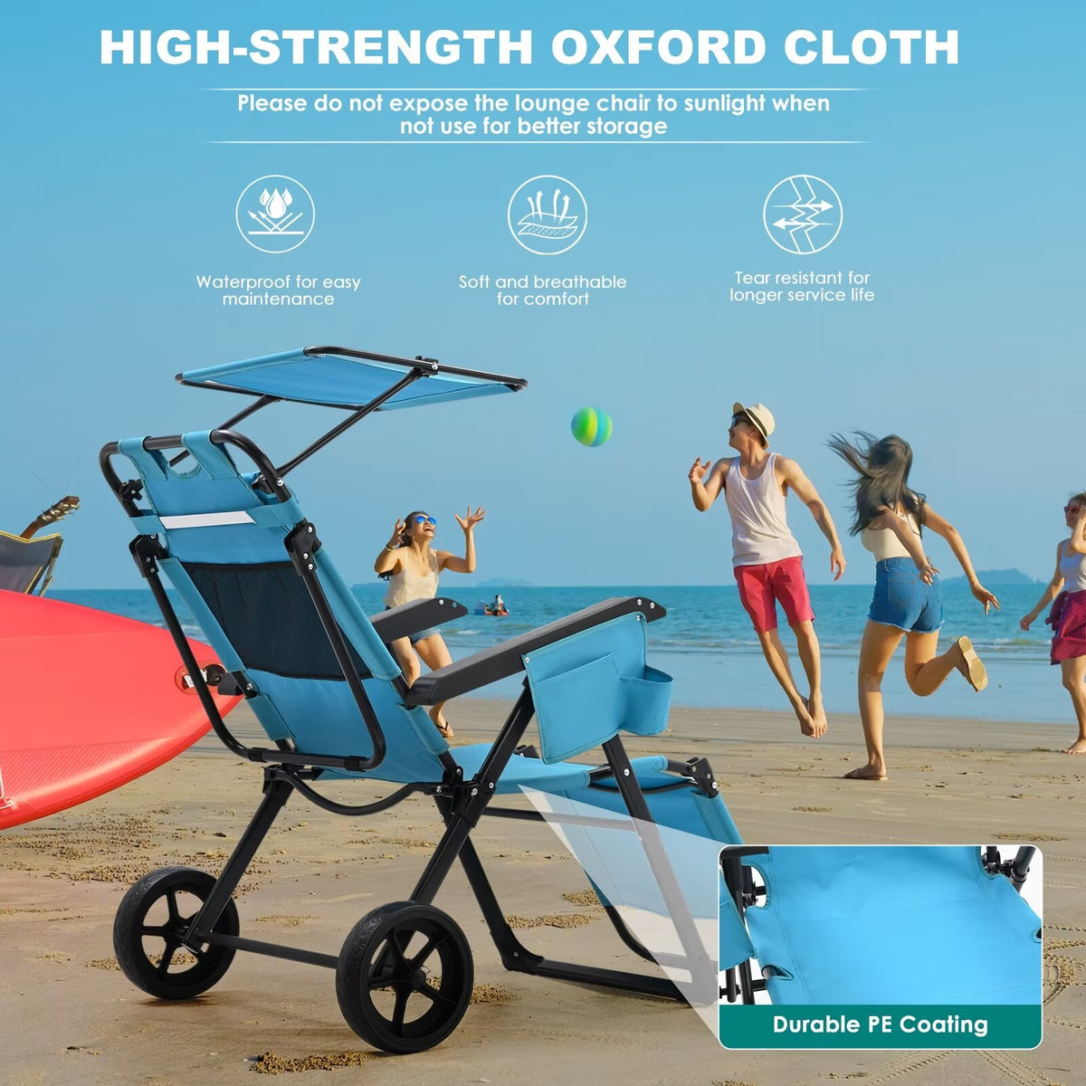 2 in 1 Beach Cart Chair with Shade W262580