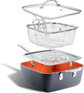4 Pc Nonstick Ceramic Deep Frying Pan with Lid C8056