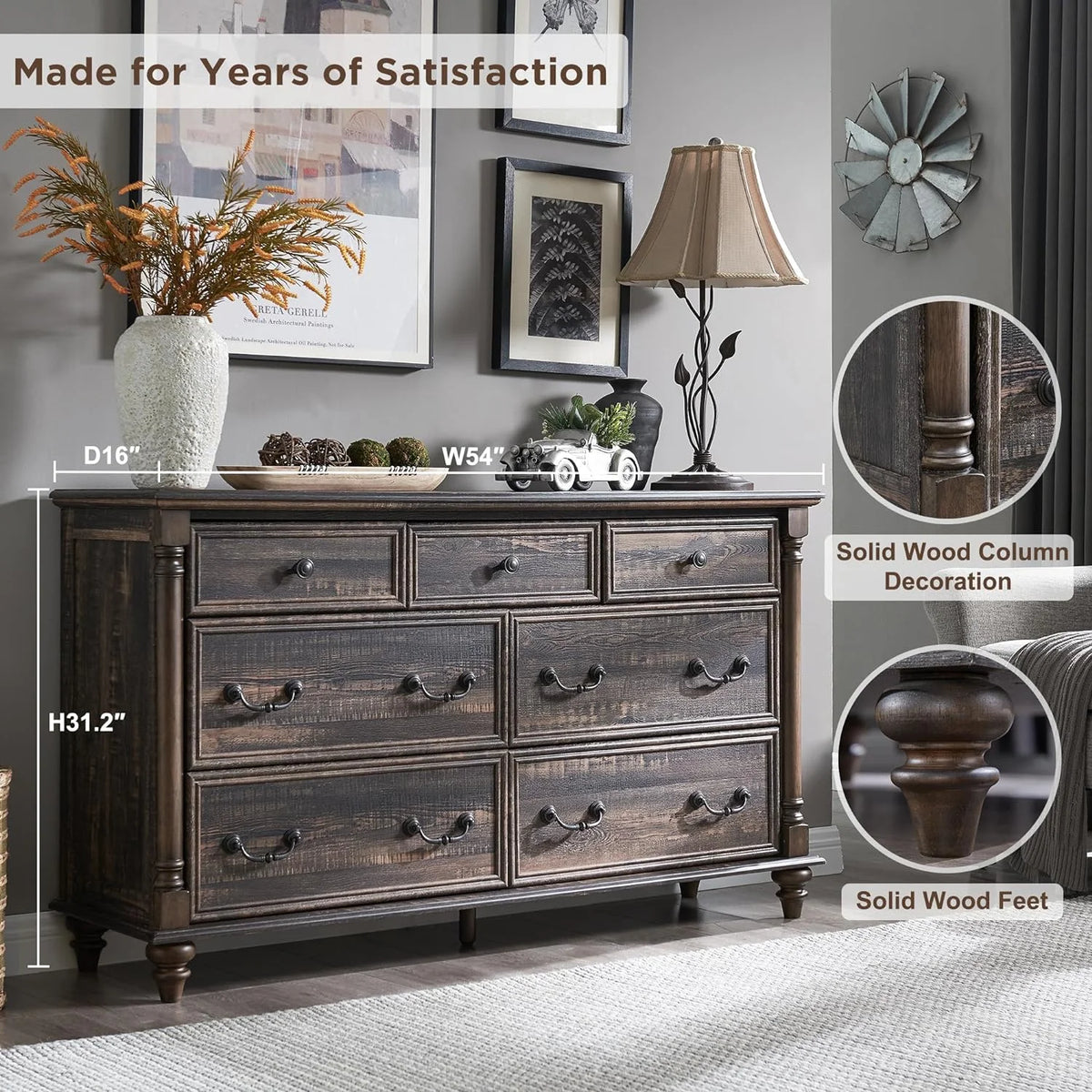 7 Drawer Wood Dresser G46433