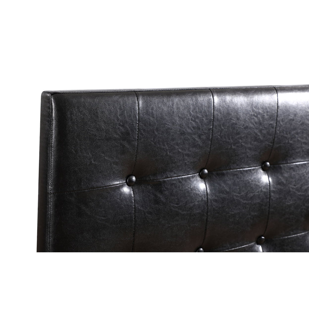 Black Twin Upholstered Tufted Panel Headboard P355361