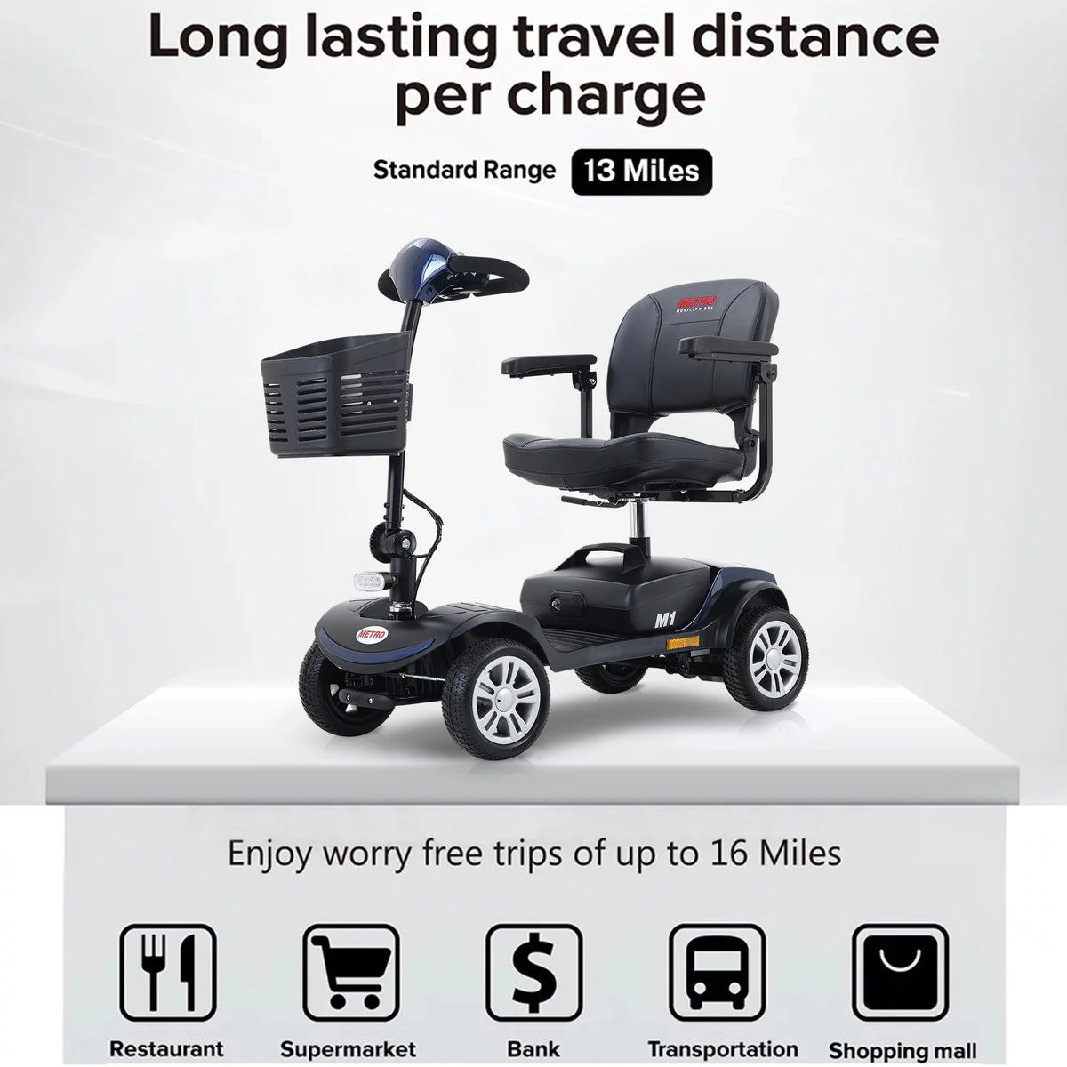 Blue 4 Wheel Mobility Scooter Z3368