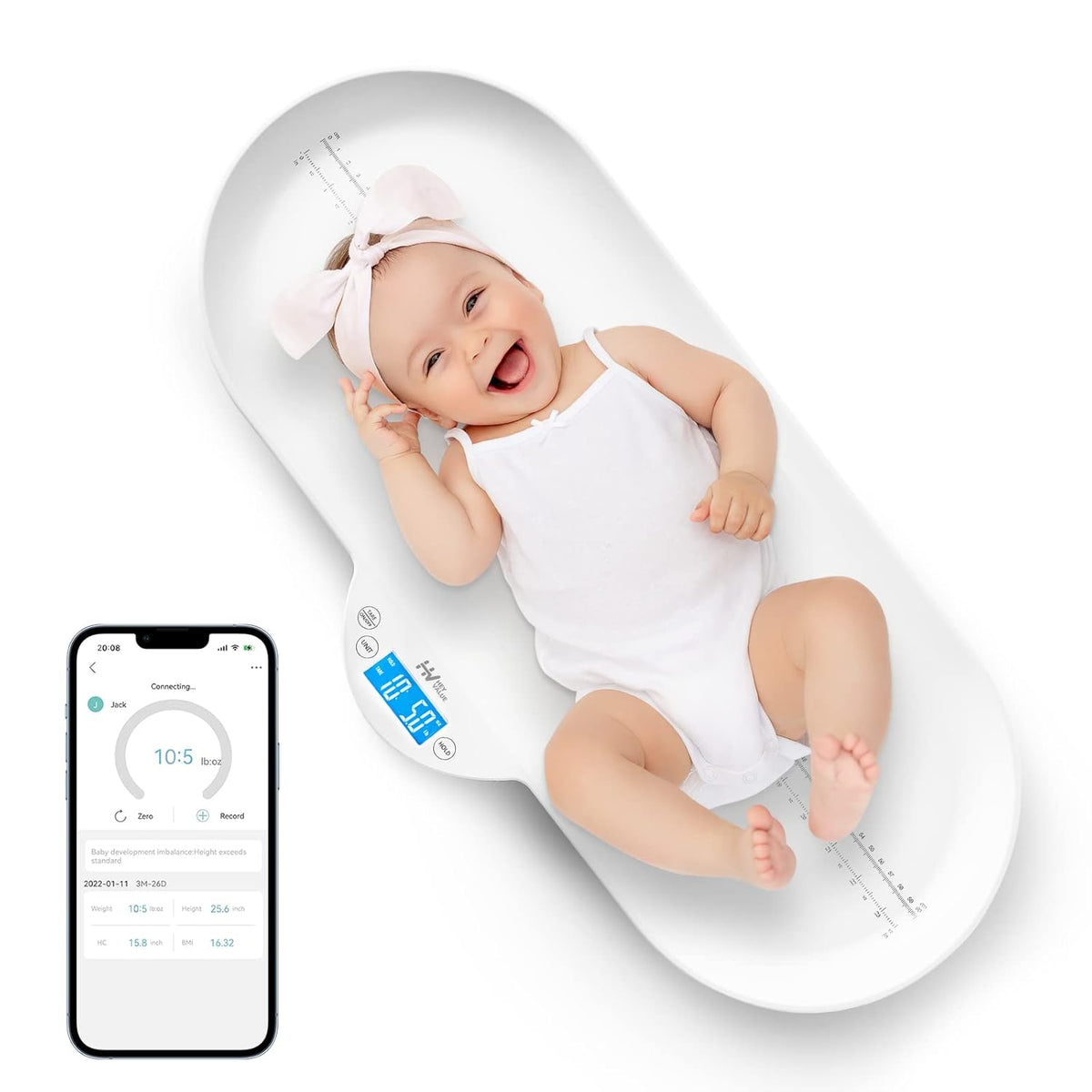 Digital Weighing Scale for Newborn Infant Toddler Cat Puppy Animals with Hold Function, LCD Display, Pack of 2 S70245