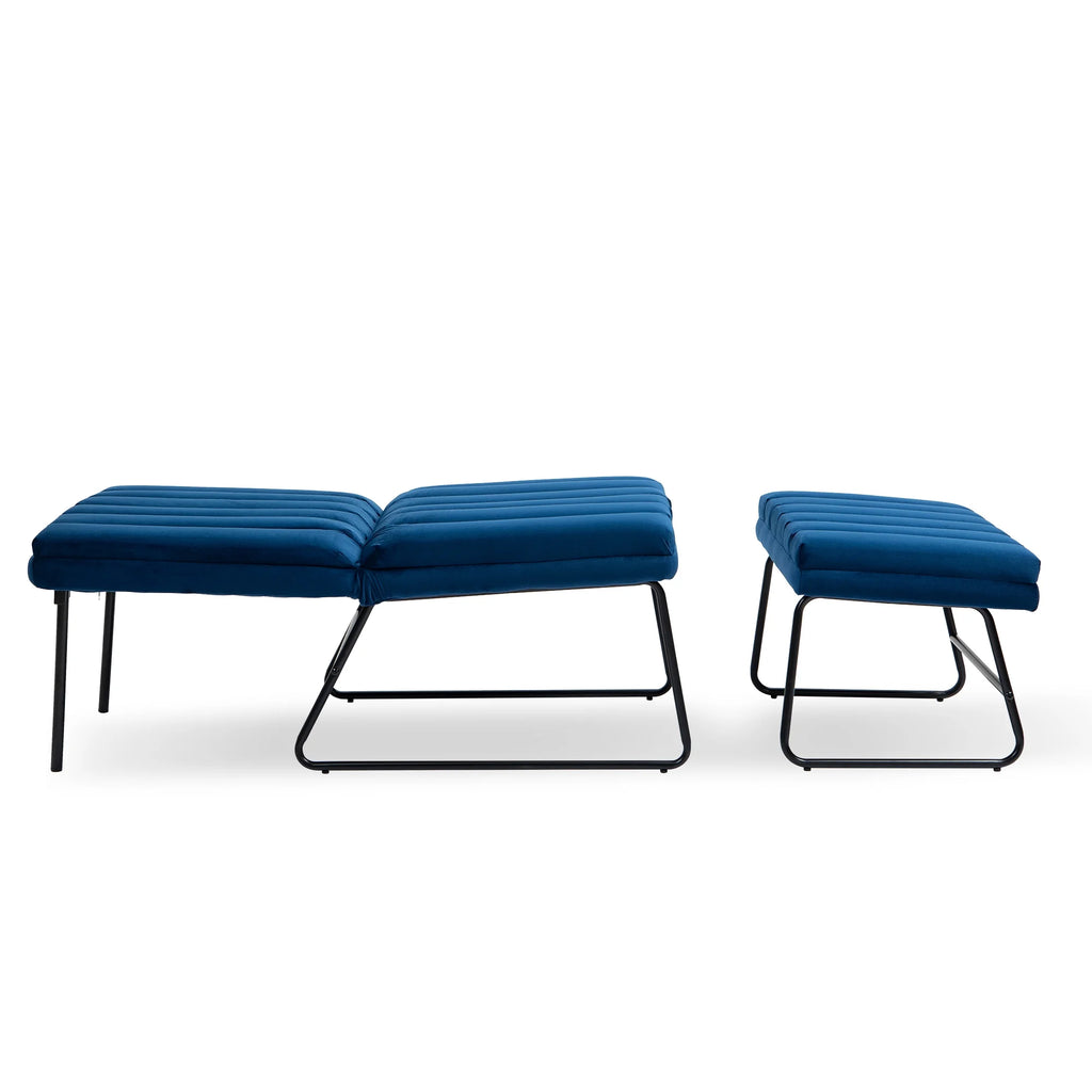 Dark Blue Upholstered Lounge Chair S9764