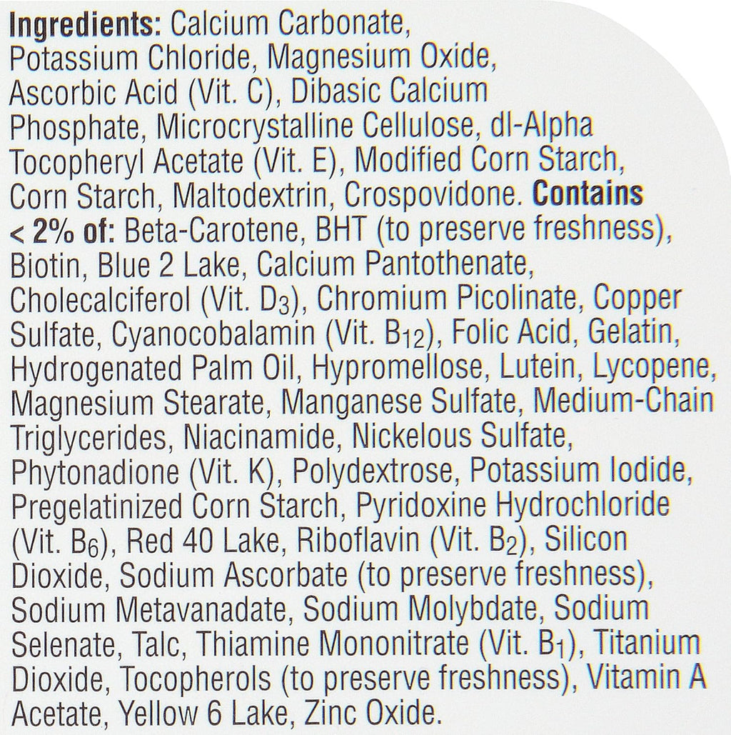 100 Count Multivitamin Multimineral Supplement Tablet O525068