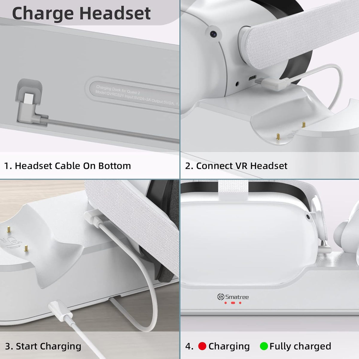 Oculus Quest 2 Charging Dock with 2 Rechargeable Batteries A923