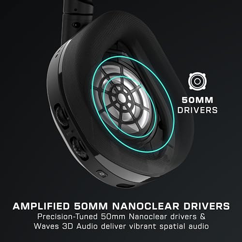 Black Wireless Gaming Headset with 40-Hr Battery and Bluetooth R4572