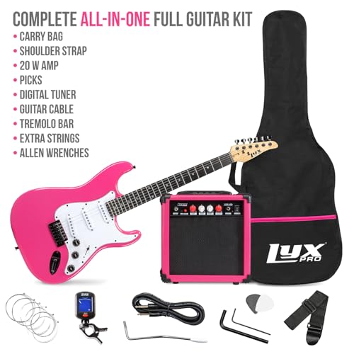 Black 39" Electric Guitar with 20w Amp and Case Bag K130079