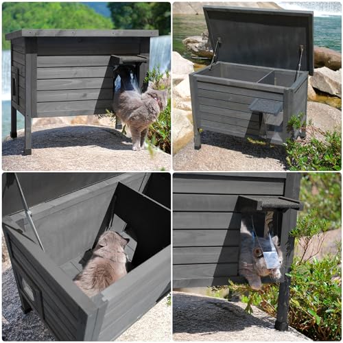 Outdoor Insulated Cat House with Escape Door L756